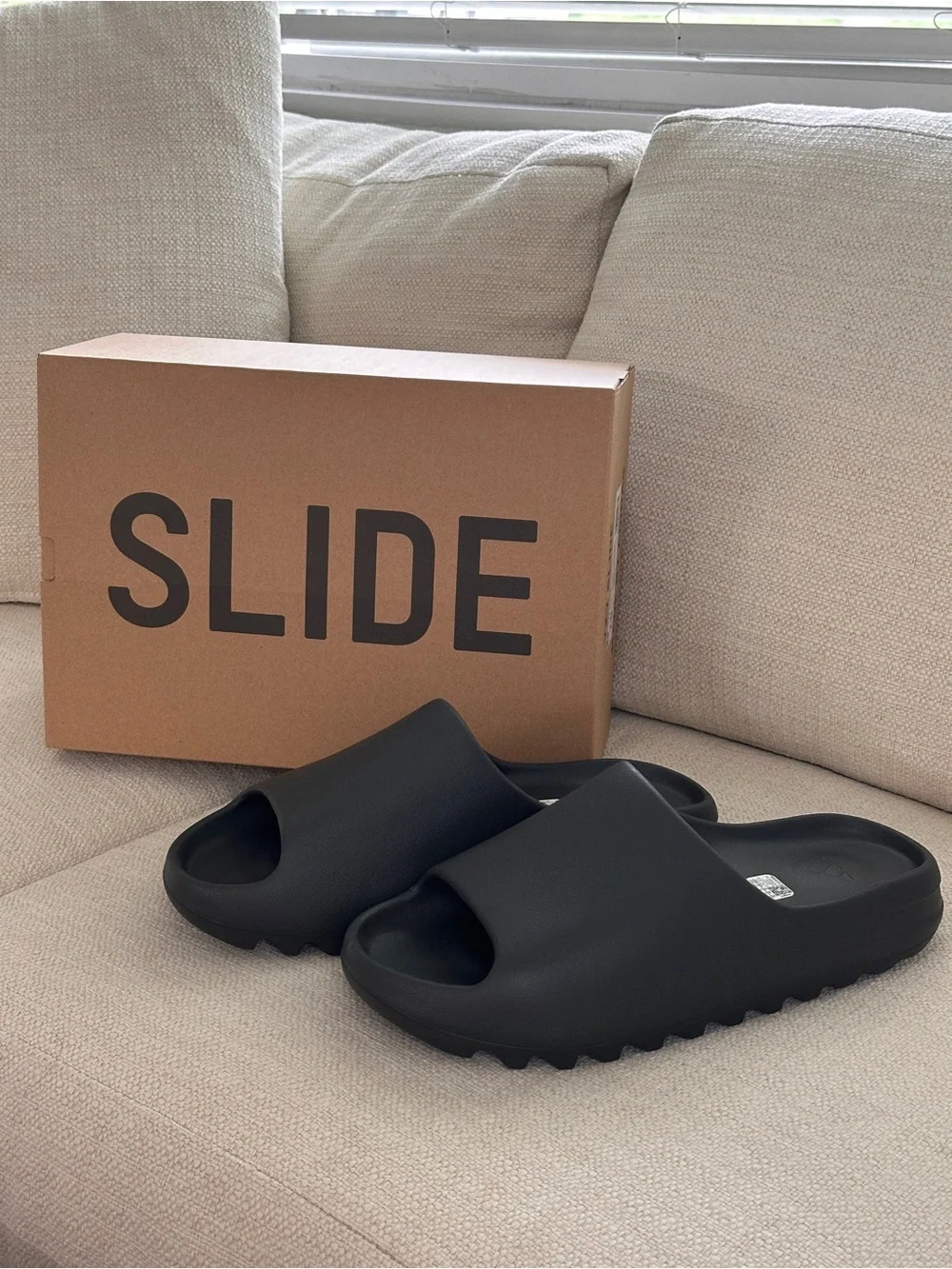 adidas Black Contoured Foam Slide Sandals
